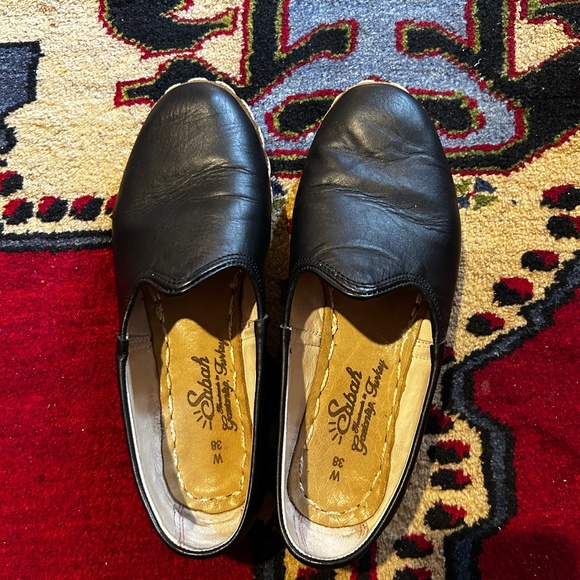Black Leather Sabah Slip-On Loafers - Picture 1 of 7